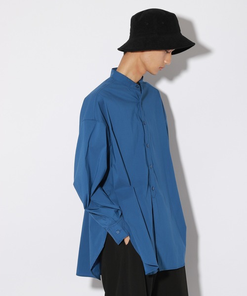 PBLIM（ページボーイリム）の「【PAGEBOYLIM】バンドカラーシャツ（シャツ/ブラウス・レディース・オフホワイト/ベージュ/ブルー・MEDIUM/LARGE）」の3枚目の写真