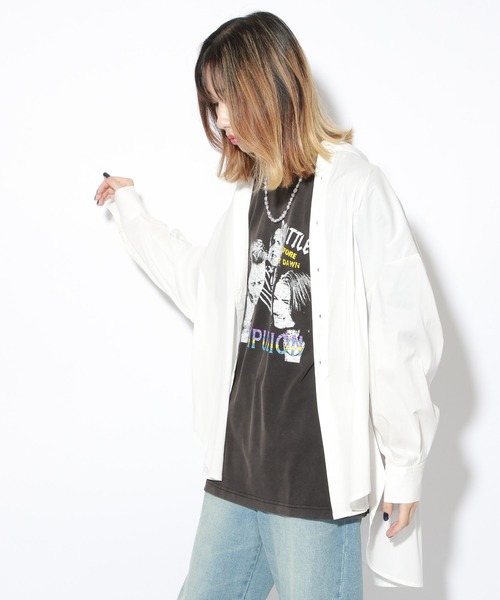 PBLIM（ページボーイリム）の「【PAGEBOYLIM】バンドカラーシャツ（シャツ/ブラウス・レディース・オフホワイト/ベージュ/ブルー・MEDIUM/LARGE）」の4枚目の写真