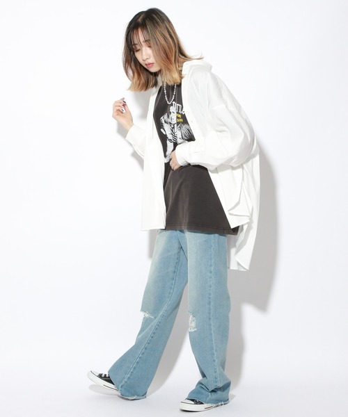 PBLIM（ページボーイリム）の「【PAGEBOYLIM】バンドカラーシャツ（シャツ/ブラウス・レディース・オフホワイト/ベージュ/ブルー・MEDIUM/LARGE）」の9枚目の写真