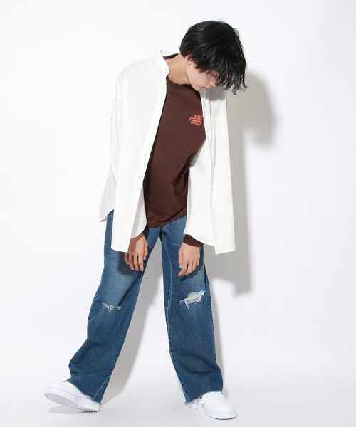 PBLIM（ページボーイリム）の「【PAGEBOYLIM】バンドカラーシャツ（シャツ/ブラウス・レディース・オフホワイト/ベージュ/ブルー・MEDIUM/LARGE）」の5枚目の写真