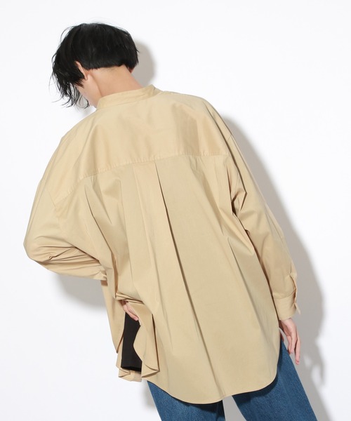 PBLIM（ページボーイリム）の「【PAGEBOYLIM】バンドカラーシャツ（シャツ/ブラウス・レディース・オフホワイト/ベージュ/ブルー・MEDIUM/LARGE）」の10枚目の写真