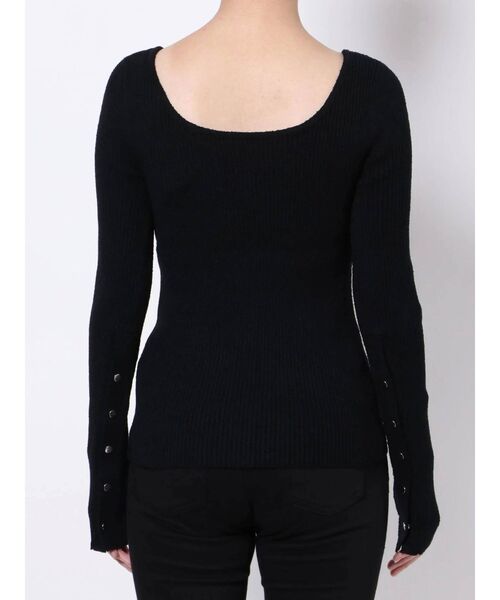 LAGUNAMOON（ラグナムーン）の「スリットボタンメランジニットプルオーバー（ニット/セーター・レディース・グレー/ブラック/モカ・FREE）」の7枚目の写真