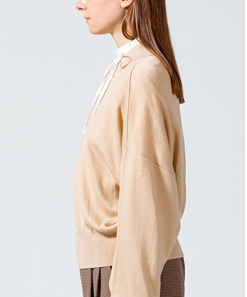 MIDIUMISOLID for Ladies モックネックプルオーバー（ニット