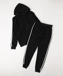 ADPOSION | 【上下2点セット】裏起毛ジップアップパーカー / 裏起毛ラインパンツ(パーカー)