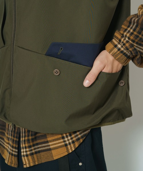 CIAOPANIC（チャオパニック）の「■スタンドネックルーズフィッシングベスト（ベスト・メンズ・ブラック/オリーブ・MEDIUM/LARGE）」の9枚目の写真