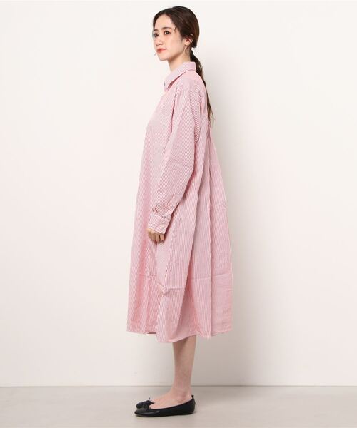 HARVESTY（ハーベスティ）の「HARVESTY / ハーベスティ STRIPE SHIRTS ROBE（シャツワンピース・レディース・レッド/ブルー・2/1）」の10枚目の写真