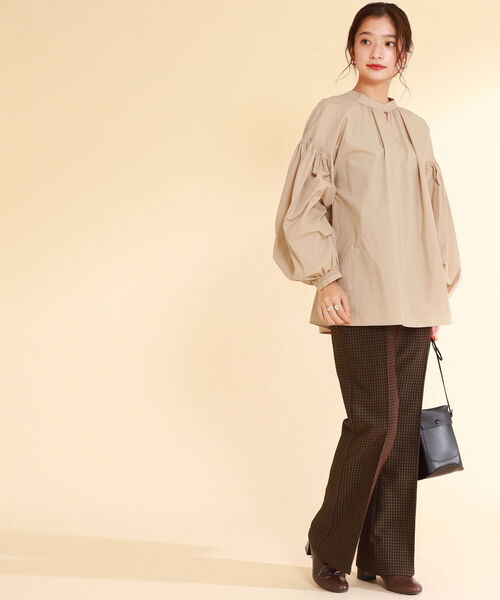 Ray BEAMS（レイビームス）の「Ray BEAMS / チドリ ジャカード フレア パンツ（その他パンツ・レディース・ボルドー/パープル系その他2・S/M）」の4枚目の写真