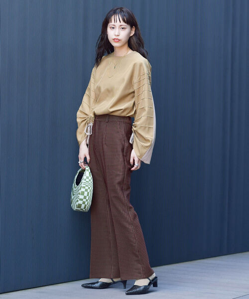 Ray BEAMS（レイビームス）の「Ray BEAMS / チドリ ジャカード フレア パンツ（その他パンツ・レディース・ボルドー/パープル系その他2・S/M）」の15枚目の写真