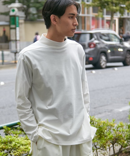 CIAOPANIC（チャオパニック）の「■スリット入りデラヴェハイネックリングスリーブＴシャツ（Tシャツ/カットソー・メンズ・ホワイト/ブラック/ネイビー・MEDIUM/LARGE）」の9枚目の写真
