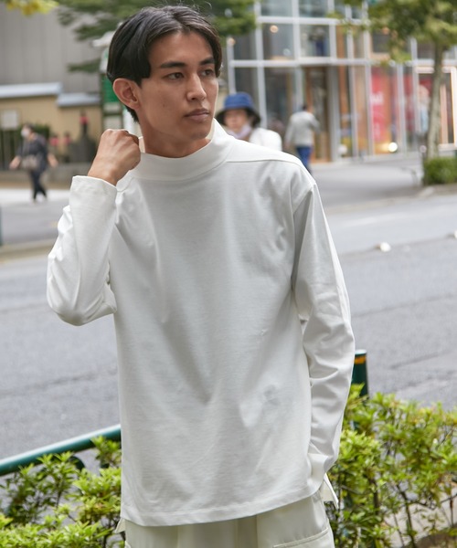 CIAOPANIC（チャオパニック）の「■スリット入りデラヴェハイネックリングスリーブＴシャツ（Tシャツ/カットソー・メンズ・ホワイト/ブラック/ネイビー・MEDIUM/LARGE）」の10枚目の写真