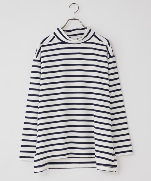 CIAOPANIC（チャオパニック）の「■スリット入りデラヴェハイネックリングスリーブＴシャツ（Tシャツ/カットソー・メンズ・ホワイト/ブラック/ネイビー・MEDIUM/LARGE）」の13枚目の写真