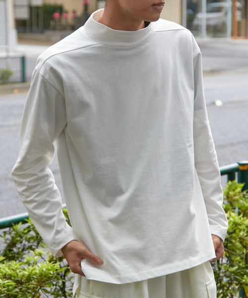 CIAOPANIC（チャオパニック）の「■スリット入りデラヴェハイネックリングスリーブＴシャツ（Tシャツ/カットソー・メンズ・ホワイト/ブラック/ネイビー・MEDIUM/LARGE）」の12枚目の写真