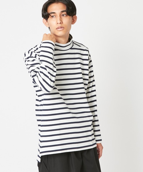 CIAOPANIC（チャオパニック）の「■スリット入りデラヴェハイネックリングスリーブＴシャツ（Tシャツ/カットソー・メンズ・ホワイト/ブラック/ネイビー・MEDIUM/LARGE）」の14枚目の写真