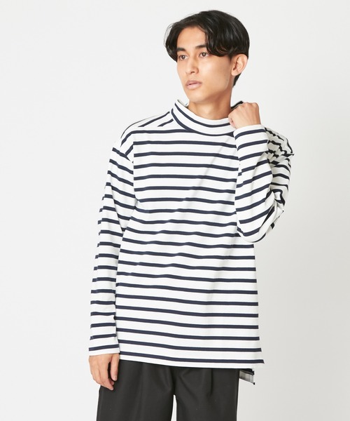 CIAOPANIC（チャオパニック）の「■スリット入りデラヴェハイネックリングスリーブＴシャツ（Tシャツ/カットソー・メンズ・ホワイト/ブラック/ネイビー・MEDIUM/LARGE）」の15枚目の写真