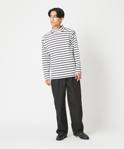 CIAOPANIC（チャオパニック）の「■スリット入りデラヴェハイネックリングスリーブＴシャツ（Tシャツ/カットソー・メンズ・ホワイト/ブラック/ネイビー・MEDIUM/LARGE）」の16枚目の写真