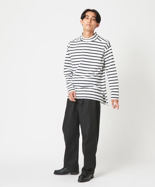 CIAOPANIC（チャオパニック）の「■スリット入りデラヴェハイネックリングスリーブＴシャツ（Tシャツ/カットソー・メンズ・ホワイト/ブラック/ネイビー・MEDIUM/LARGE）」の17枚目の写真