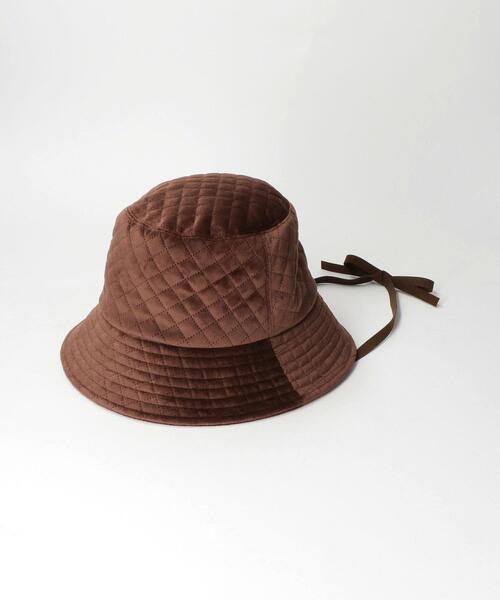 BEAUTY&YOUTH UNITED ARROWS（ビューティーアンドユースユナイテッドアローズ）の「BY ベルベットキルトテープ バケットハット -2WAY- ∴（ハット・レディース・ブラック/ブラウン・FREE）」の7枚目の写真
