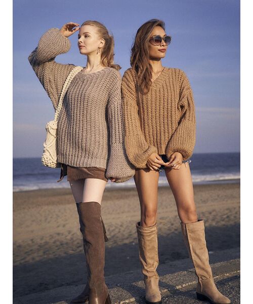 To the sea(トゥーザシー)の「バックレースアップコンビニーハイブーツ(ブーツ・レディース・ブラック/ベージュ/ブラウン・LARGE/MEDIUM/SMALL)」の7枚目の写真