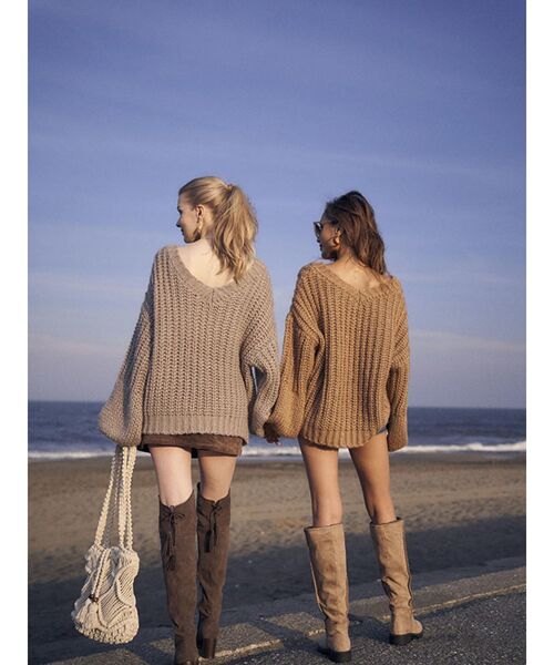 To the sea(トゥーザシー)の「バックレースアップコンビニーハイブーツ(ブーツ・レディース・ブラック/ベージュ/ブラウン・LARGE/MEDIUM/SMALL)」の11枚目の写真