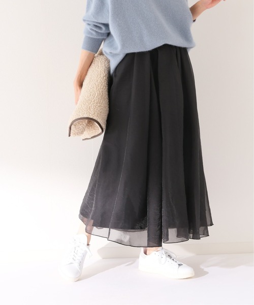 オーガンジースカート【手洗い可能/ウエストゴム】◇（スカート  