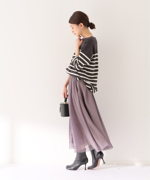 SLOBE IENA(スローブイエナ)の「オーガンジースカート【手洗い可能/ウエストゴム】◆(スカート・レディース・チャコールグレー/ブラック/パープル・36/38)」の9枚目の写真