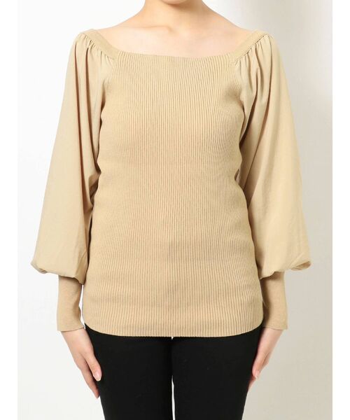 LAGUNAMOON（ラグナムーン）の「オフショルリブニットプルオーバー（ニット/セーター・レディース・ブラック/ベージュ/ボルドー・FREE）」の14枚目の写真