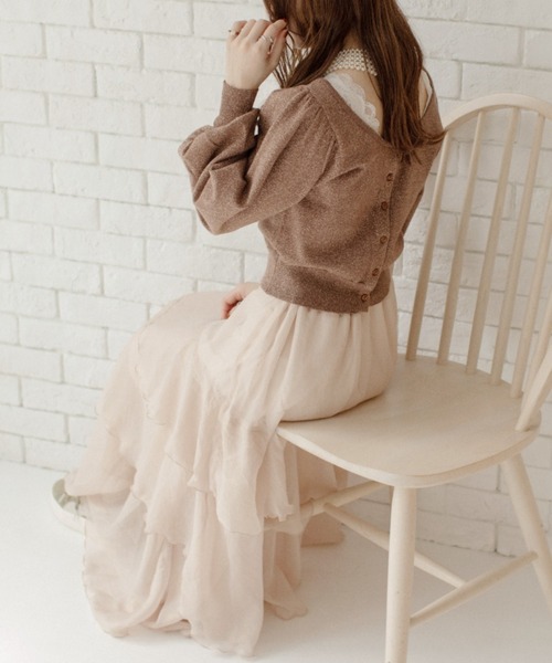 Mysa&Liina by yuririn（ミーサリーナバイユリリン）の「２WAY袖ボリュームラメニット（ニット/セーター・レディース・アイボリー/グリーン/ピンクベージュ/ブラウン・M）」の2枚目の写真