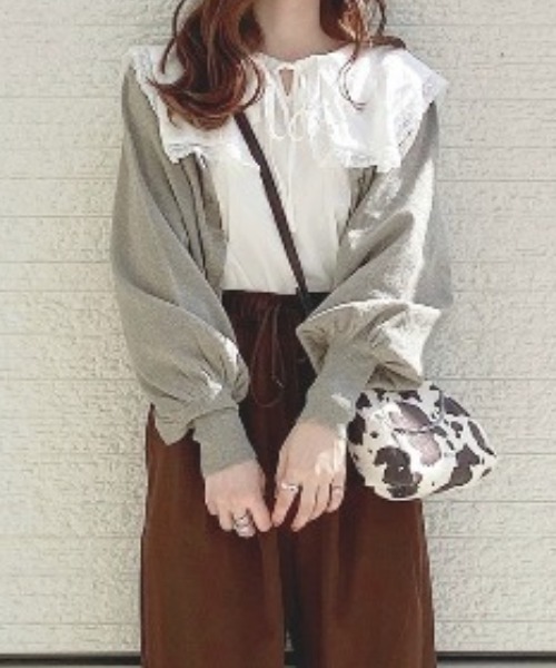 Mysa&Liina by yuririn（ミーサリーナバイユリリン）の「２WAY袖ボリュームラメニット（ニット/セーター・レディース・アイボリー/グリーン/ピンクベージュ/ブラウン・M）」の3枚目の写真