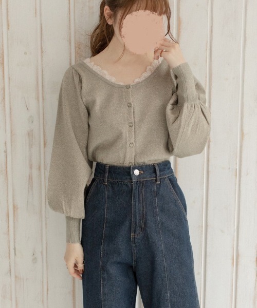 Mysa&Liina by yuririn（ミーサリーナバイユリリン）の「２WAY袖ボリュームラメニット（ニット/セーター・レディース・アイボリー/グリーン/ピンクベージュ/ブラウン・M）」の10枚目の写真