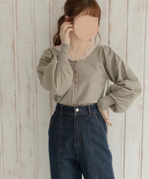 Mysa&Liina by yuririn（ミーサリーナバイユリリン）の「２WAY袖ボリュームラメニット（ニット/セーター・レディース・アイボリー/グリーン/ピンクベージュ/ブラウン・M）」の11枚目の写真