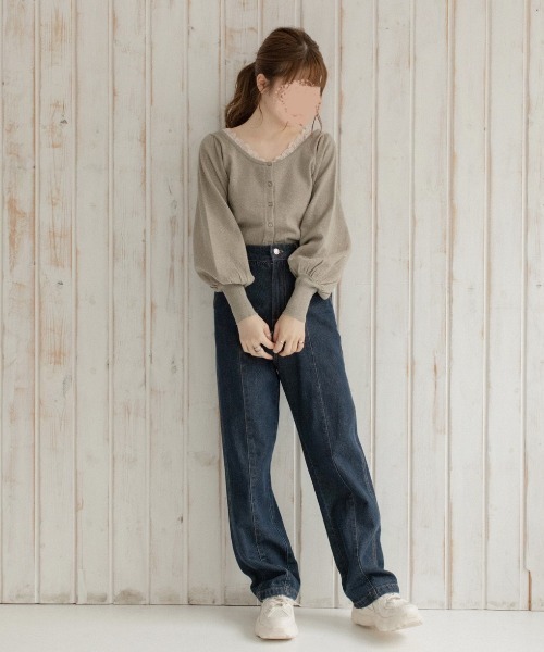 Mysa&Liina by yuririn（ミーサリーナバイユリリン）の「２WAY袖ボリュームラメニット（ニット/セーター・レディース・アイボリー/グリーン/ピンクベージュ/ブラウン・M）」の5枚目の写真