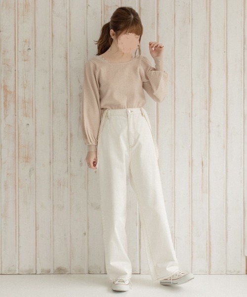 Mysa&Liina by yuririn（ミーサリーナバイユリリン）の「２WAY袖ボリュームラメニット（ニット/セーター・レディース・アイボリー/グリーン/ピンクベージュ/ブラウン・M）」の14枚目の写真