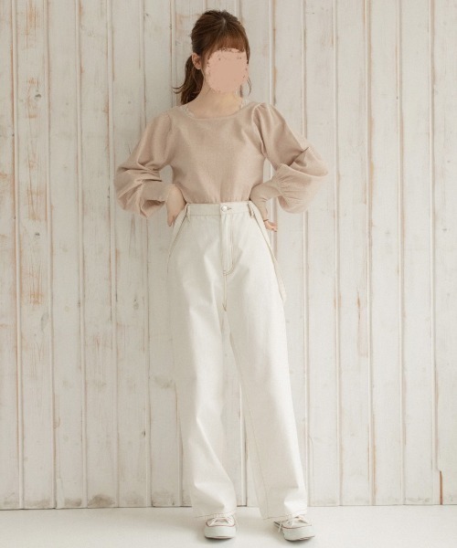 Mysa&Liina by yuririn（ミーサリーナバイユリリン）の「２WAY袖ボリュームラメニット（ニット/セーター・レディース・アイボリー/グリーン/ピンクベージュ/ブラウン・M）」の15枚目の写真