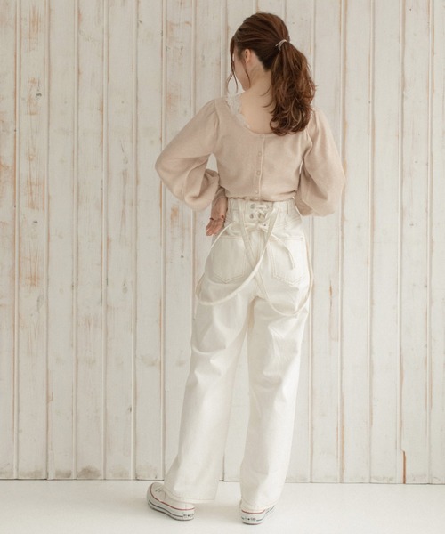 Mysa&Liina by yuririn（ミーサリーナバイユリリン）の「２WAY袖ボリュームラメニット（ニット/セーター・レディース・アイボリー/グリーン/ピンクベージュ/ブラウン・M）」の18枚目の写真