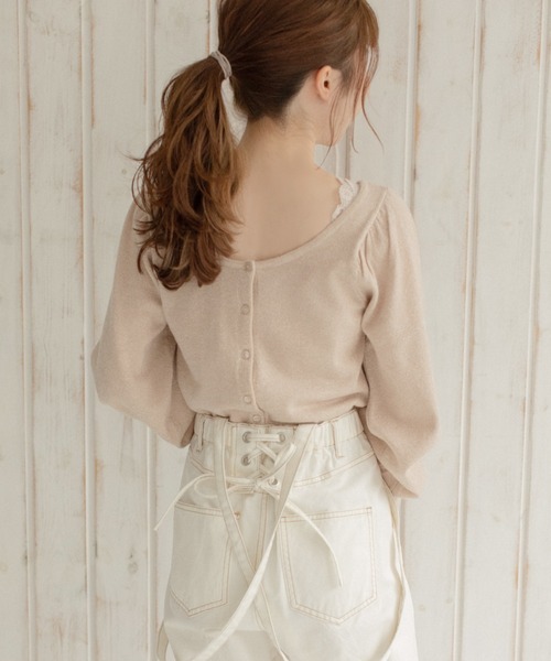 Mysa&Liina by yuririn（ミーサリーナバイユリリン）の「２WAY袖ボリュームラメニット（ニット/セーター・レディース・アイボリー/グリーン/ピンクベージュ/ブラウン・M）」の20枚目の写真