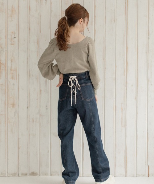 Mysa&Liina by yuririn（ミーサリーナバイユリリン）の「２WAY袖ボリュームラメニット（ニット/セーター・レディース・アイボリー/グリーン/ピンクベージュ/ブラウン・M）」の7枚目の写真