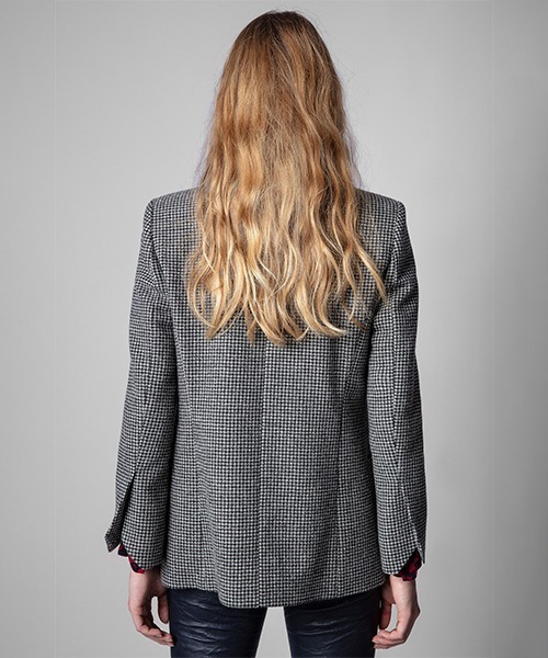 ZADIG&VOLTAIRE（ザディグ　エ　ヴォルテール）の「VISKO PIED DE POULE VESTE（テーラードジャケット・レディース・ブラック系その他・38/36/34）」の4枚目の写真