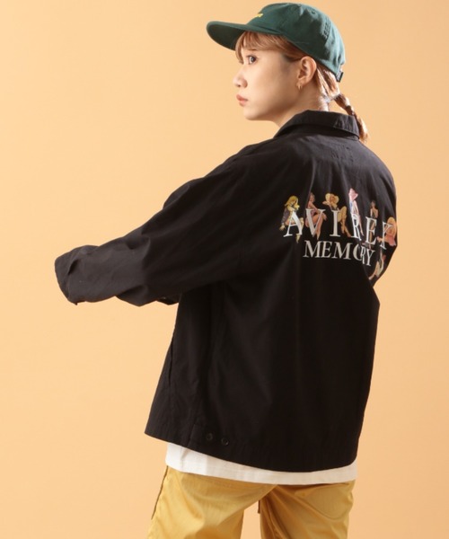 AVIREX(アヴィレックス)の「GIRLS & LOGO JACKET/ ガールズ&ロゴジャケット(ブルゾン・レディース・ブラック/キナリ・MEDIUM/LARGE/X-LARGE)」の2枚目の写真