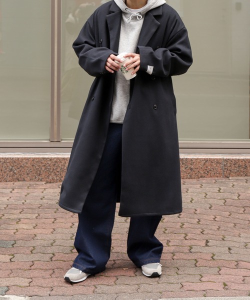 ZIP FIVE（ジップファイブ）の「【ZIP FIVE】 ウールライク ロング オーバー コート  / チェスターコート（チェスターコート・メンズ・ブラック/ネイビー/グレイッシュベージュ/チャコール/カーキ/アイボリー・MEDIUM/LARGE）」の18枚目の写真