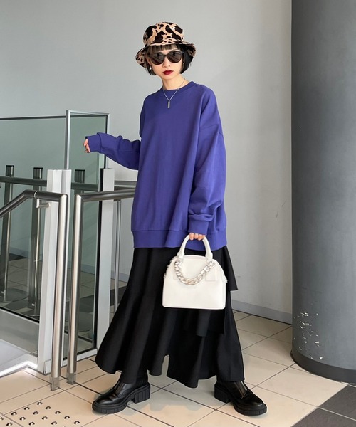 PAGEBOY（ページボーイ）の「デザインティアードスカート（スカート・レディース・チャコールグレー/ブラック/アクア・FREE）」の8枚目の写真