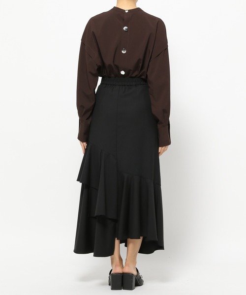 PAGEBOY（ページボーイ）の「デザインティアードスカート（スカート・レディース・チャコールグレー/ブラック/アクア・FREE）」の6枚目の写真