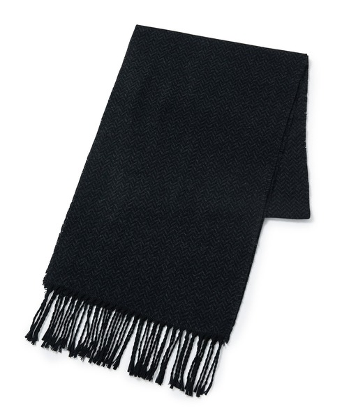 ADAM ET ROPE'（アダムエロペ）の「イタリア製ヘリンボーンマフラー（マフラー・メンズ・ブラック/ネイビー/ベージュ・FREE）」の2枚目の写真