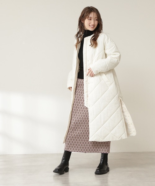 N.（N. Natural Beauty Basic）（エヌエヌナチュラルビューティーベーシック）の「◆ジャガードニットタイトスカート（スカート・レディース・パープル/グレー・MEDIUM）」の3枚目の写真