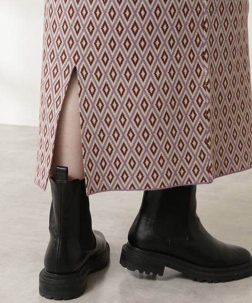 N.（N. Natural Beauty Basic）（エヌエヌナチュラルビューティーベーシック）の「◆ジャガードニットタイトスカート（スカート・レディース・パープル/グレー・MEDIUM）」の9枚目の写真