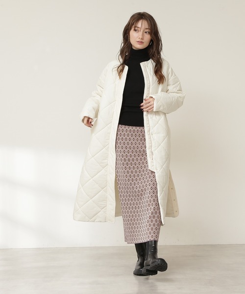 N.（N. Natural Beauty Basic）（エヌエヌナチュラルビューティーベーシック）の「◆ジャガードニットタイトスカート（スカート・レディース・パープル/グレー・MEDIUM）」の10枚目の写真