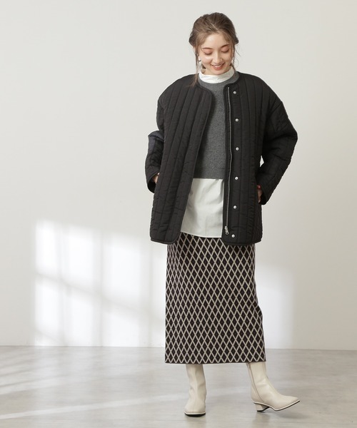 N.（N. Natural Beauty Basic）（エヌエヌナチュラルビューティーベーシック）の「◆ジャガードニットタイトスカート（スカート・レディース・パープル/グレー・MEDIUM）」の12枚目の写真