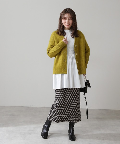 N.（N. Natural Beauty Basic）（エヌエヌナチュラルビューティーベーシック）の「◆ジャガードニットタイトスカート（スカート・レディース・パープル/グレー・MEDIUM）」の22枚目の写真