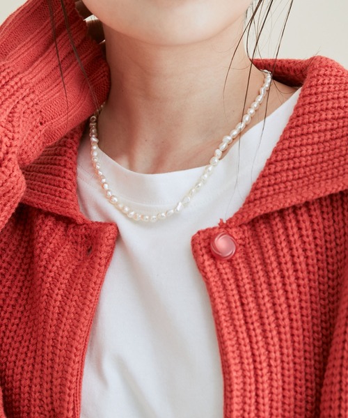 VIS（ビス）の「淡水パールショートネックレス（ネックレス・レディース・ホワイト/ホワイト系その他・FREE）」の2枚目の写真