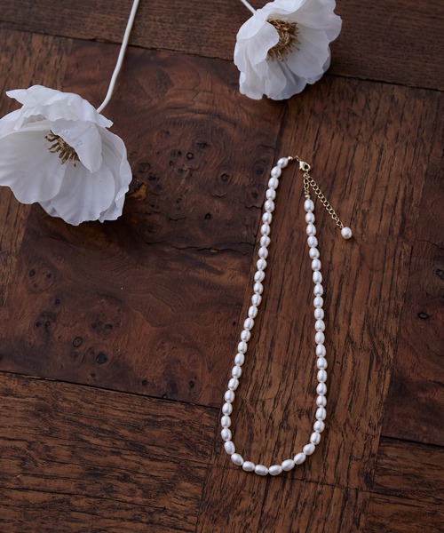VIS（ビス）の「淡水パールショートネックレス（ネックレス・レディース・ホワイト/ホワイト系その他・FREE）」の9枚目の写真