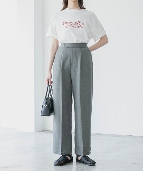 BONLECILL（ボンルシール）の「ロゴプリント cafe半袖Tシャツ（Tシャツ/カットソー・レディース・オフホワイト/サックスブルー/イエロー/ライトグリーン/アイボリー・FREE）」の14枚目の写真